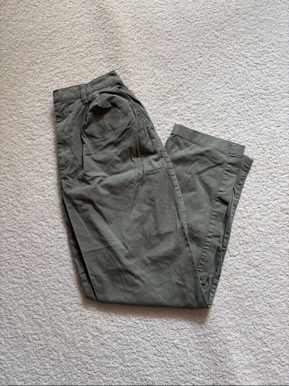 Olive green high rise pants